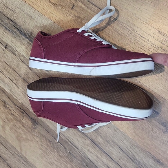 VANS Off the Wall Burgandy Red Lace Up Tennis Shoe Sneaker - Picture 3 of 11